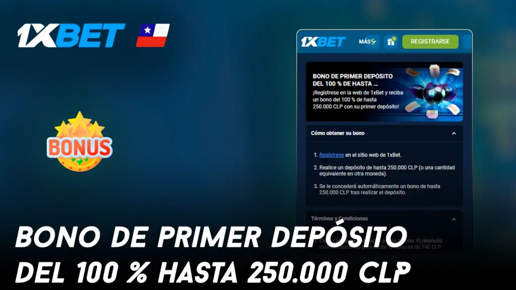 Bono de primer depósito del 100 % hasta 250.000 CLP