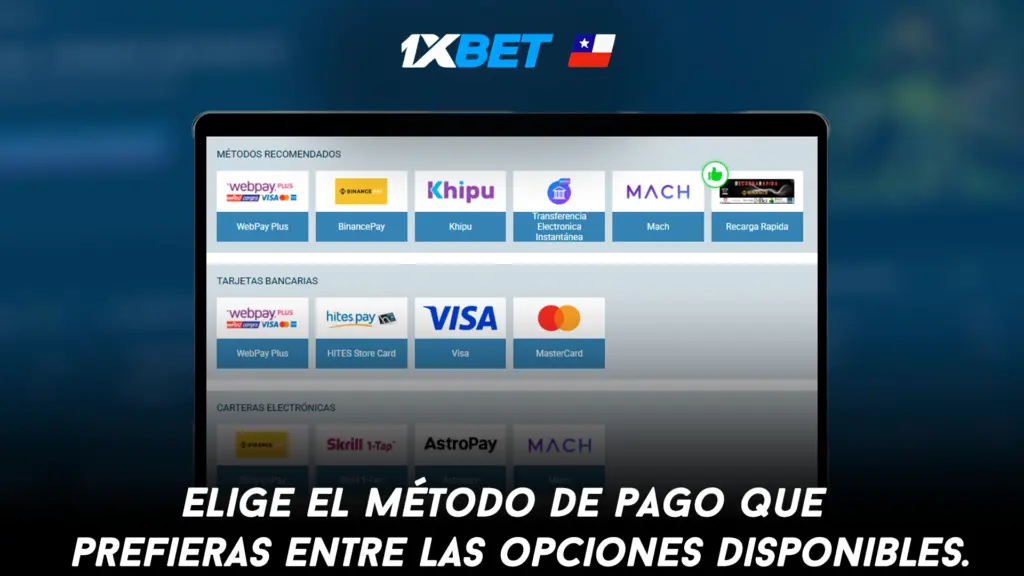 Elige el método de pago que prefieras entre las opciones disponibles.