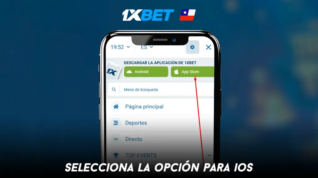 Selecciona la opción para iOS